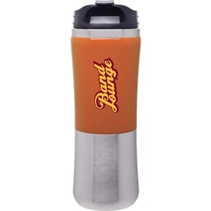 Laguna Fusion - Apricot - 14 Oz 2-tone Acrylic And 18/8 Stainless Steel Tumbler, Foam Insulated With Lid