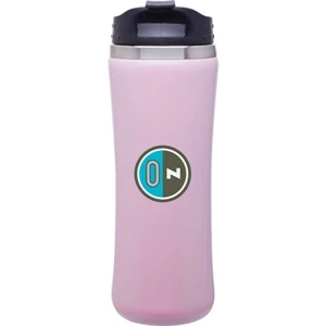 Laguna - Pink Pearl - 14 Oz Double Wall 18/8 Stainless Steel Tumbler, Foam Insulated With Threaded Lid