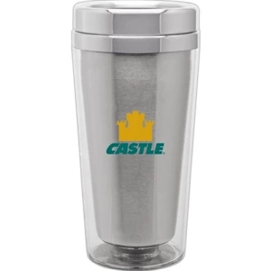 Clear - 16 Oz Double Wall Translucent Acrylic Exterior With 18/8 Stainless Steel Liner