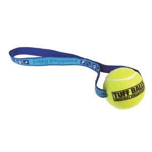 Tuff Ball (tm) Elite+plus - Pet Ball Toss Toy With Woven Strap--non Abrasive Polyester