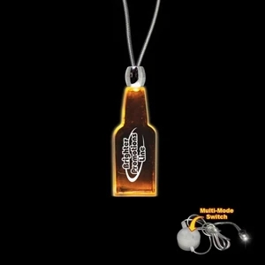 High Quality, Bottle Shape Amber Light-up Acrylic Pendant On A 24" Necklace