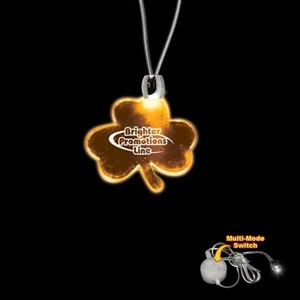 High Quality, Shamrock Shape Amber Light-up Acrylic Pendant On A 24" Necklace