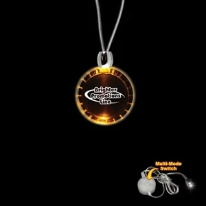 High Quality, Bottle Cap Shape Amber Light-up Acrylic Pendant On A 24" Necklace