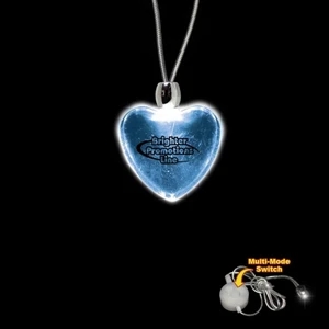 High Quality, Heart Shape Blue Light-up Acrylic Pendant On A 24" Necklace