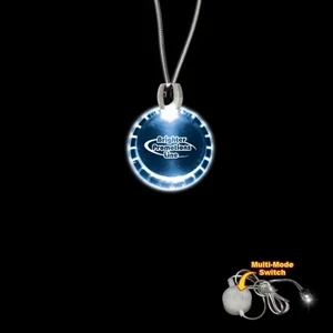 High Quality, Bottle Cap Shape Blue Light-up Acrylic Pendant On A 24" Necklace