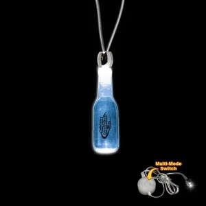 High Quality, Round Bottle Shape Blue Light-up Acrylic Pendant On A 24" Necklace