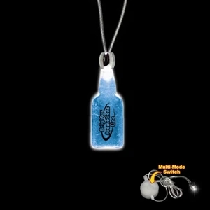 High Quality, Bottle Shape Blue Light-up Acrylic Pendant On A 24" Necklace