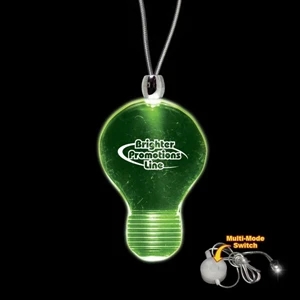 High Quality, Light Bulb Shape Green Light-up Acrylic Pendant On A 24" Necklace