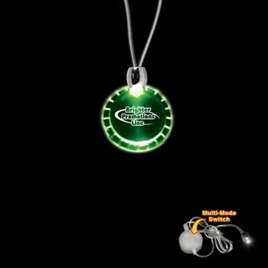 High Quality, Bottle Cap Shape Green Light-up Acrylic Pendant On A 24" Necklace