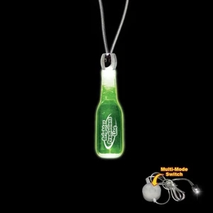 High Quality, Round Bottle Shape Green Light-up Acrylic Pendant On A 24" Necklace