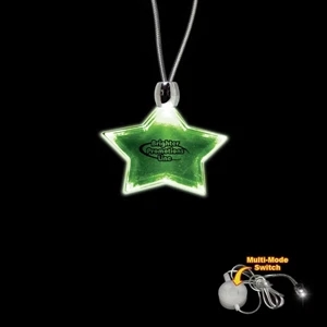 High Quality, Star Shape Green Light-up Acrylic Pendant On A 24" Necklace
