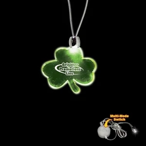 High Quality, Shamrock Shape Green Light-up Acrylic Pendant On A 24" Necklace