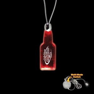 High Quality, Bottle Shape Red Light-up Acrylic Pendant On A 24" Necklace