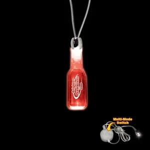 High Quality, Round Bottle Red Light-up Acrylic Pendant On A 24" Necklace