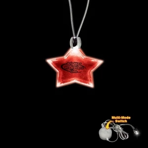 High Quality, Star Shape Red Light-up Acrylic Pendant On A 24" Necklace