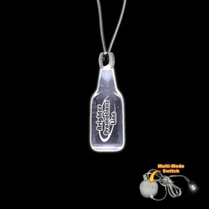 High Quality, Bottle Shape White Light-up Acrylic Pendant On A 24" Necklace