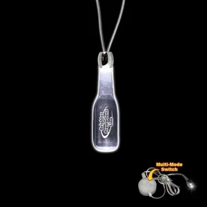 High Quality, Round Bottle Shape White Light-up Acrylic Pendant On A 24" Necklace
