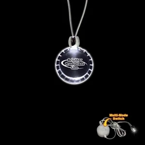 High Quality, Bottle Cap Shape White Light-up Acrylic Pendant On A 24" Necklace