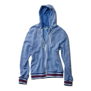 Woody - X S- X L - Unisex Zip Hoodie With Striped Rib Bands On Sleeve Cuffs And Bottom Hem