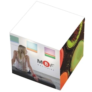 2 3/8" X 2 3/8" X 2 3/8" - Non-adhesive Notepad Cube With 5 Large Imprint Areas!