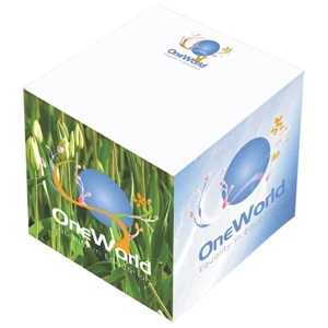 3" X 3" X 3" - Eco Friendly Non-adhesive Notepad Cube With 5 Large Imprint Areas!