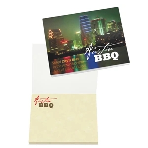 4" X 3" Booklet With 50 Sheets Adhesive Notepad. Full Color Imprint Cover
