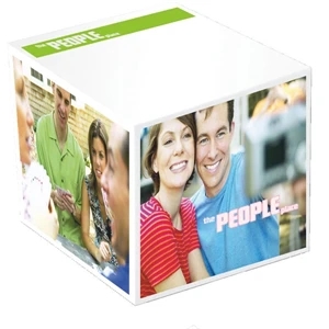 2 3/8" X 2 3/8" X 2 3/8" - Eco Friendly Adhesive Notepad Cube With 5 Large Imprint Areas. Made In The Usa