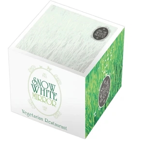 3" X 3" X 3" - Eco Friendly Adhesive Notepad Cube With 5 Large Imprint Areas. Made In The Usa