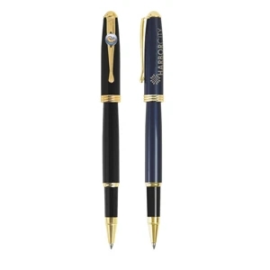 Bic (r) Worthington (r) - Two Piece Roller Ball Pen With A Rich Lacquer Finish And 22 Karat Gold Plated Trim