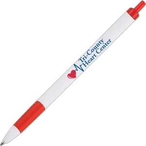 Rascal (tm) - 1 Color Imprint - Red - Economy Ballpoint Pen With Medium 1.0mm Point, Black Dg5 Ink And Grip