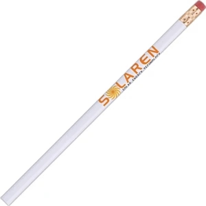 International (tm) - White - Bonded Core Pencil In A Wood-cased Barrel With Brass-colored Ferrule And Red Eraser