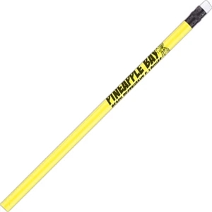 Neon (tm) - Bikini Yellow - Neon Round Barrel #2 Core Pencil With White Eraser And Black Ferrule