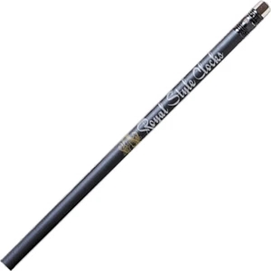 Black Matte (tm) - Two-tone Eraser (black And White) - Round Barrel #2 Pencil With Ferrule And Eraser