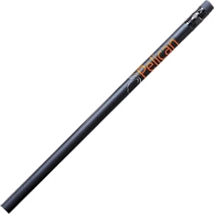 Black Matte (tm) - Black Eraser - Round Barrel #2 Pencil With Ferrule And Eraser