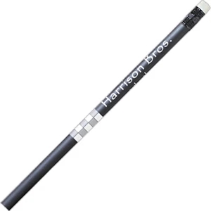 Black Matte (tm) - White Eraser - Round Barrel #2 Pencil With Ferrule And Eraser