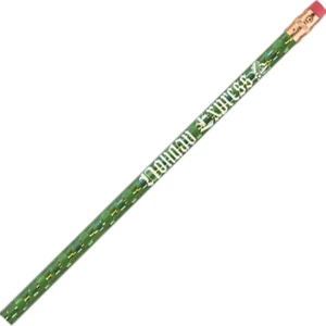 Gems (r) - Emerald Green - Round Barrel #2 Bonded Core Foil Pencil With Brass-colored Ferrule And Red Eraser