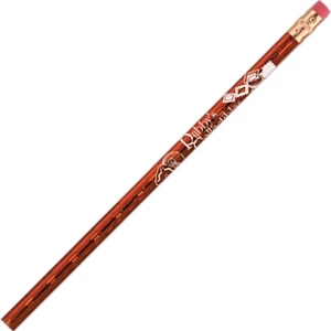 Gems (r) - Ruby Red - Round Barrel #2 Bonded Core Foil Pencil With Brass-colored Ferrule And Red Eraser