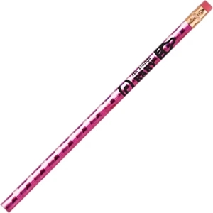 Gems (r) - Pink Diamond - Round Barrel #2 Bonded Core Foil Pencil With Brass-colored Ferrule And Red Eraser