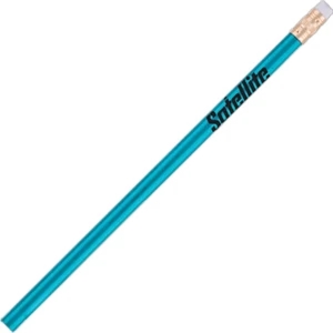 Stardust (tm) - Aqua - Bonded #2 Core Round Barrel Pencil In Stunning Finish With White Eraser