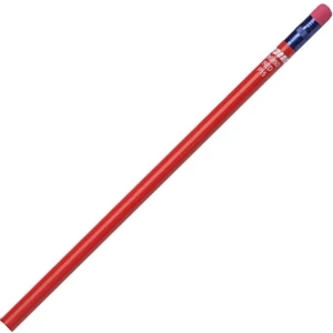 Create-a-pencil (tm) - 3 Color Imprint - Red - Customizable Round Barrel, #2 Core Pencil