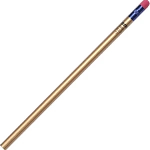 Create-a-pencil (tm) - 3 Color Imprint - Gold - Customizable Round Barrel, #2 Core Pencil