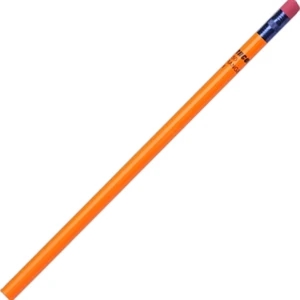 Create-a-pencil (tm) - 3 Color Imprint - New Orange - Customizable Round Barrel, #2 Core Pencil