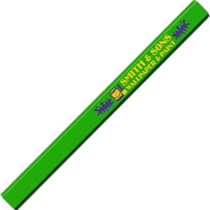 700 Series Domestic Carpenter (tm) - Hi Gloss Green - Flat Core Encased Carpenter's Pencil With Quality Medium Core