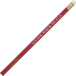2 Color Imprint - Red - Forest Stewardship Council Certified Standard Round Pencil With Double Bonded Core