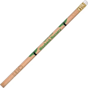 2 Color Imprint - Forest Stewardship Council Certified Standard Round Pencil, Raw (no Lacquer) Color