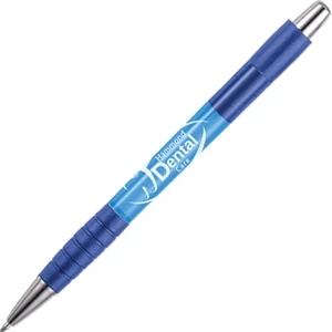 Outlander (tm) - Transparent Blue - Retractable Ballpoint Pen With Slim, Translucent Barrel And Smooth Writing Ink