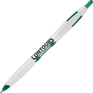 Kontour (tm) - Green - Retractable Ballpoint Pen Shaped For Comfort And Ease Of Use, With Colored Trim