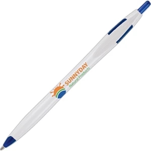 Kontour (tm) - Blue - Retractable Ballpoint Pen Shaped For Comfort And Ease Of Use, With Colored Trim