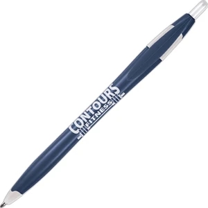 Kontour (tm) - Navy-white - Retractable Ballpoint Pen Shaped For Comfort And Ease. Colored Barrel And Trim