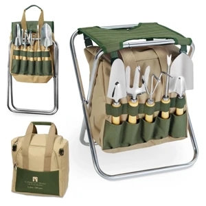 Gardener - Folding Chair With Five Gardening Tools; Detachable Storage Tote
